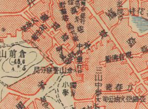 1949年的历史地图，仓山警察分局位于该建筑（来源：福建省图书馆）