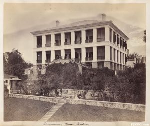 1876年左右拍摄的对湖路闽海关税务司宿舍（来源：哈佛大学图书馆）