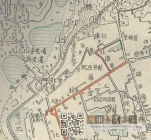1928年福州市工务局制《福州市全图》上标记的“灵光圣校”