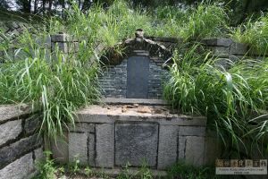 盘屿林延皓墓祭台、墓碑（从南到北）（来源：严可清摄于2009年6月）
