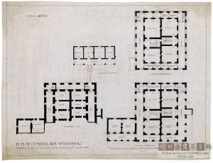 英国工程处上海办公室1916年重绘公馆及助理宿舍平面图（藏于英国国家档案馆，翻拍：ABC）