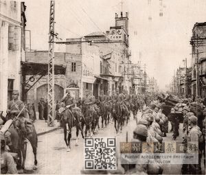 1941年4月福州第一次沦陷，日军在上南路（南街杨桥路至塔巷段）行进（来源：大阪电送通信社，林轶南收藏）