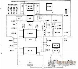 西禅各殿堂分布示意图（摘自释梵辉著《西禅古寺》）