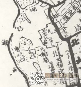 1945年元翰巷北侧被标注为“灵光学校”（民国三十四年何敏先编绘《福州市区详图》）