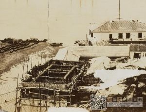 1870年，在建中的圣教医院（日本国立情报学研究所“东洋文库”藏）